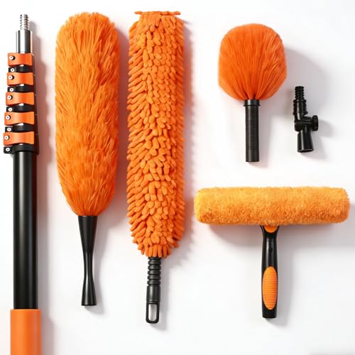 TONYINGO 5-20FT Telescoping Duster Kit with Extension Pole & Multi-Head Cleaning Tools