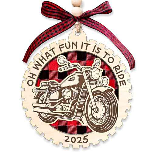 Motorcycle Christmas Ornament 2025, Wooden Motorcycle Ornaments for Christmas Tree Decor, Cool Ornaments for Men, Unique Ornament - Motocross Gifts for Men
