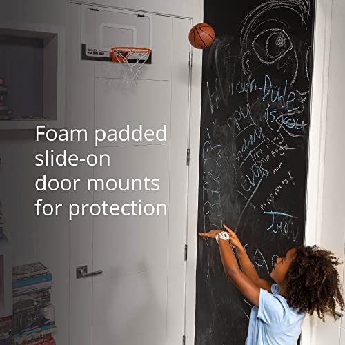 Mini Indoor Basketball Hoop with Flip Rim, Shatterproof Backboard, Door Mount