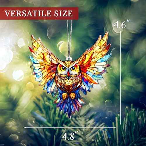 Owl Christmas Ornaments 2025, Owl Gifts for Women Men, Owls Christmas Tree Ornament Hanging for Tree, Window, Gift Exchange Ideas, Holidays Decor for Owls Lovers, Teacher Appreciation Gifts