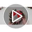 Rivvlive 6 Pcs 10'' Mini Christmas Chair Wreath with Red Satin Bow - Norfolk & Cedar Variants