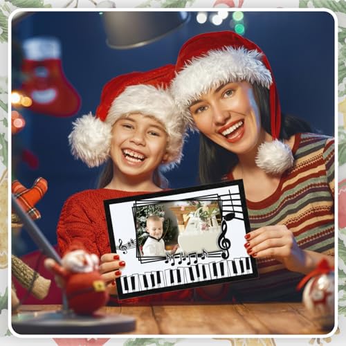Qunclay Christmas Piano Photo Frame 4x6 Inch Music Gift Decor