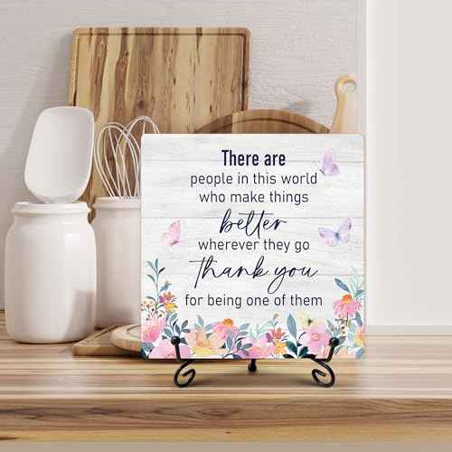 Thank You Gift for Women Men Grateful Gifts, Appreciation Gifts for Boss Leader Teacher Doctor Nurse, Coworkers Leaving Gift, Retirement Gifts, Decorative Sign with Stand, 5 x 5 Inches-B07