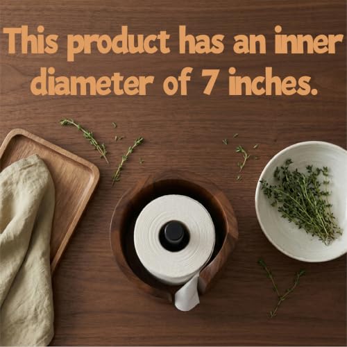 Walnut Wooden Paper Towel Holder for Countertop, Holds Mega Roll, Kitchen Decor