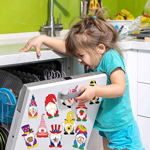 Hoteam 30 Pcs Holiday Magnets Seasonal Gnome Refrigerator Magnets Fall Halloween Thanksgiving Christmas Winter Car Magnetic Decorations for Kitchen Fridge Garage Locker Dishwasher
