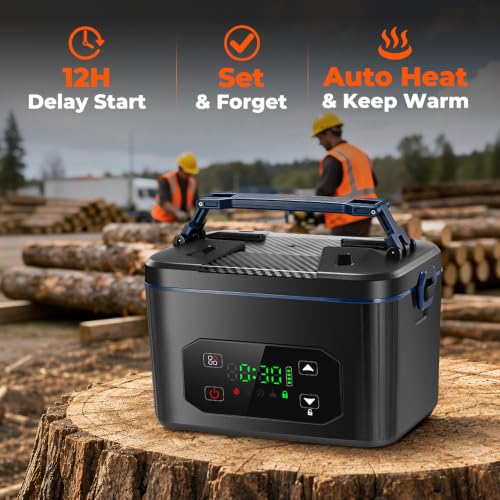 Battery Powered Heated Lunch Box with 24,000mAh Capacity & 3D 5-Side Heating