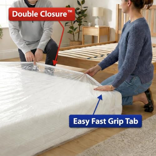 Heavy Duty Full/Queen Mattress Storage Bag - Water-Resistant Vacuum Compression Cover