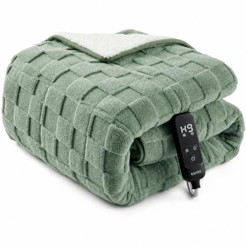 Garvee Green 50x60 Inch 15lb Weighted Heated Blanket with Digital Control