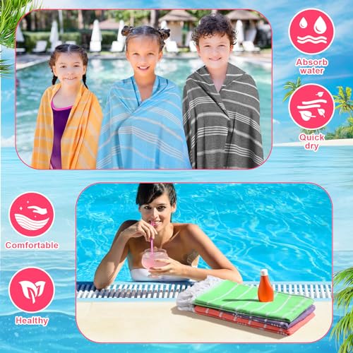 SmoothNovelty 24 Pcs Turkish Beach Towel 30 x 60 Inch Extra Large