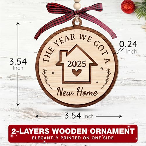 House Warming Gifts, New Home Ornament 2025 - Best Housewarming Gifts New Home 2025 for Owners, Couples, Men, Women - First Home Gift Ideas - Our First Home Ornament for Christmas Tree Glass Keepsake