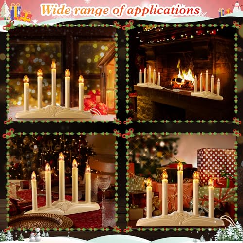 Meonum 1 Set 5 Electric Window Candles with Flame Effect for Christmas Decor - Flame Variant