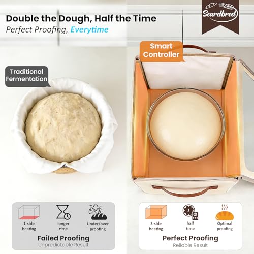 Beige Extra Large Folding Bread Proofing Box with Temperature Control & Metal Rack