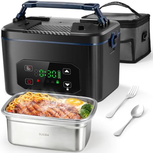 Battery Powered Heated Lunch Box with 24,000mAh Capacity & 3D 5-Side Heating