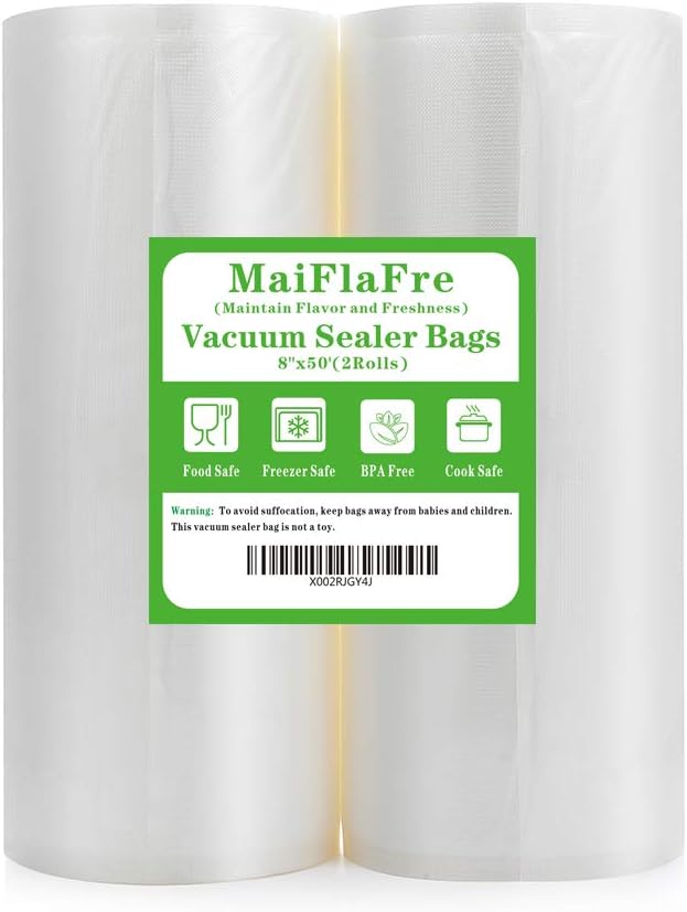 Vacuum Sealer Bags Rolls 8x50 - Commercial Grade, BPA Free, Heavy Duty | Ideal for Meal Prep & Sous Vide