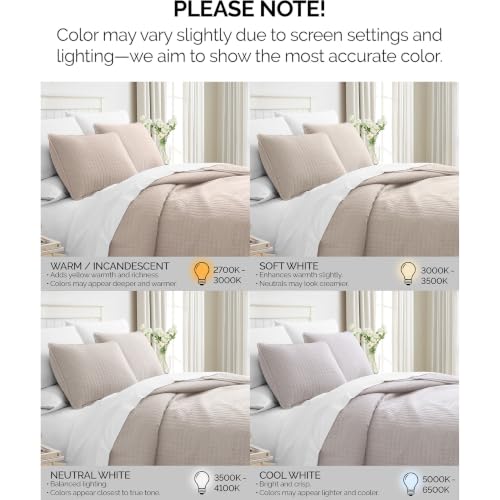 Southshore Fine Living Oversized King Quilt Bedding Set with 2 Pillow Shams - Natural Beige, California King & King Size