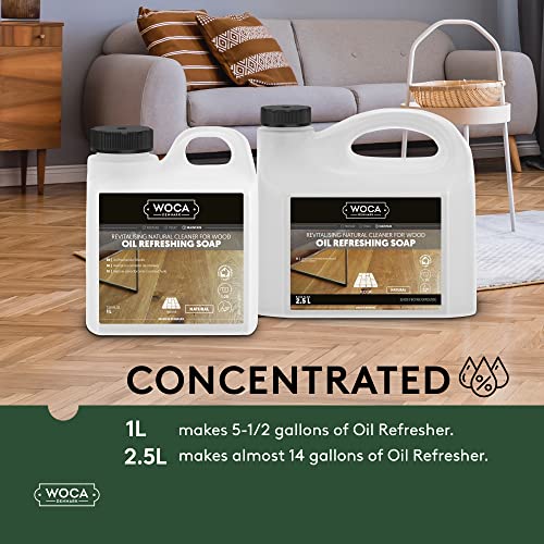 WOCA Oil Refreshing Soap Natural 2.5L Oil Cleaner for Hardwood Floors & Furniture - Pack of 1