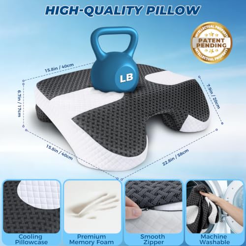 Side Sleeper Pillowcase with Arm Holes for Shoulder Relief, Memory Foam Cover