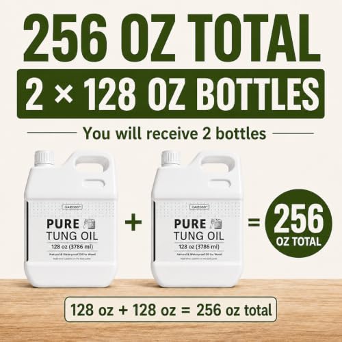 256oz Food Grade Pure Tung Oil for Wood Waterproofing & Protection with Brush - Variation of THIS listing