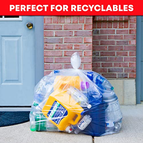 Tasker 95-100 Gallon Heavy Duty Clear Trash Bags - 25 Pack