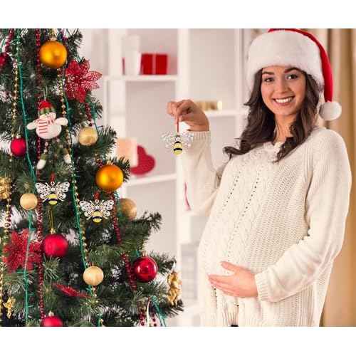 FLYAB Metal Bee Christmas Ornaments - 2025 Ornaments for Christmas Tree Honey Bumble Bee Decor Gifts for Women Girls Mom Sisters Bee Lovers