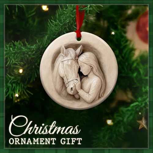 Horse Lover Ornament - Rustic Equestrian Christmas Decoration for Riders, Horse Girls, and Women, Farmhouse Holiday Keepsake Gift