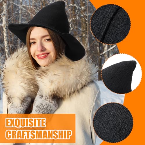 Halloween Witch Hat Knitted Witch Cap for Women - 12 Pack