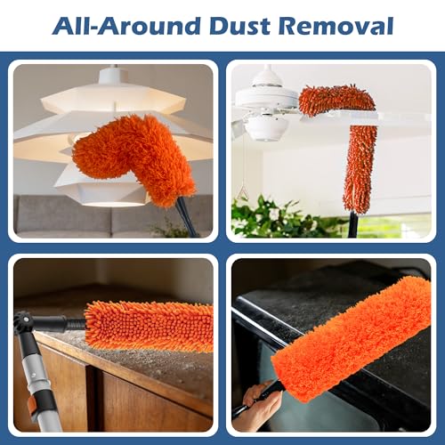 TONYINGO 5-24FT Telescoping Duster Kit with Extension Pole & Window Squeegee