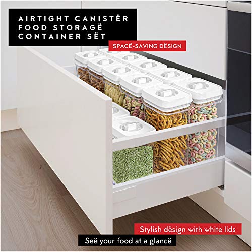 Airtight Food Storage Containers 1L Set of 6 with White Lids - Clear BPA-Free Kitchen Organizer