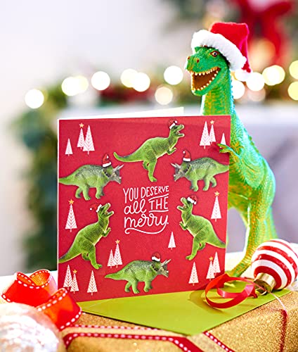 American Greetings Gift Card Holder Christmas Card So Much More with Dinosaur Design