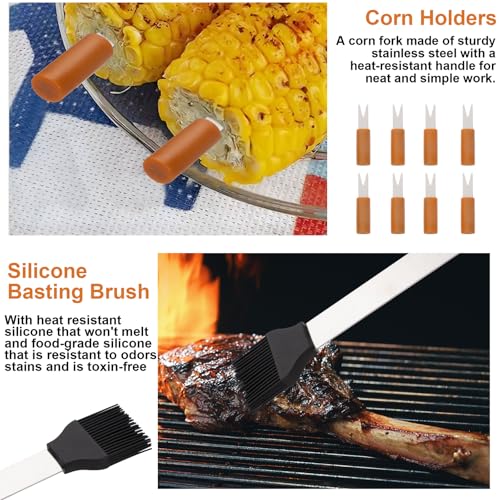 Supernal 21Pcs Deluxe Heavy Duty Stainless Steel Grill Tool Set for Men | 21Pcs Grilling Accessories