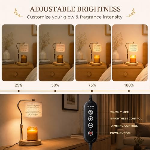 To My Daughter Candle Warmer Lamp with Timer Dimmable - Elegant Fragrance Gift