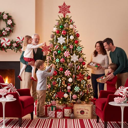Valery Madelyn 108ct Christmas Ornaments Set - Candy Red & Green Medium