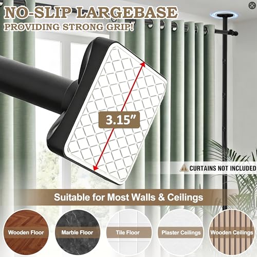 Black Extra Long Room Divider Curtain Rod No Drilling Adjustable 235in