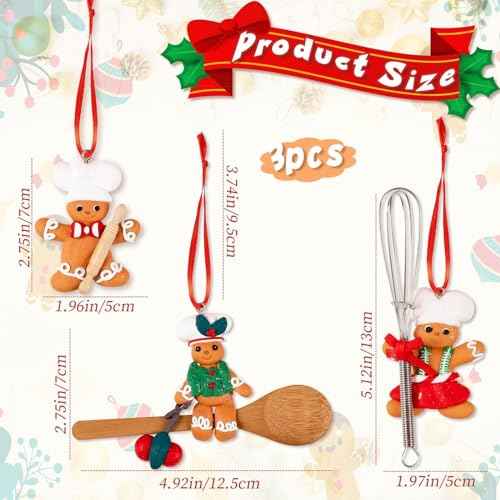 GuassLee Chef Gingerbread Christmas Decorations for Tree Apron Ornaments for Kids Christmas Tree Kitchen Baking Home Decor