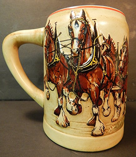 Budweiser 1980 CS19 Holiday Stein with Clydesdales – First in Series, 5"