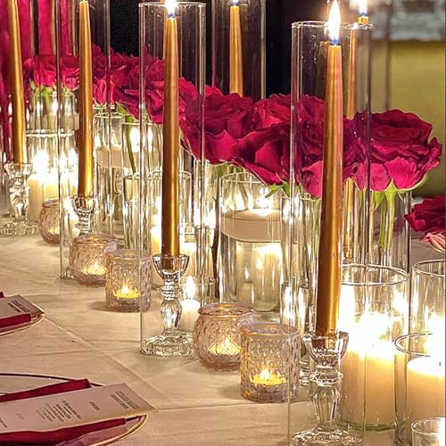 NITIME 36 Pcs Gold Votive Candle Holders Set Wedding Party Decor