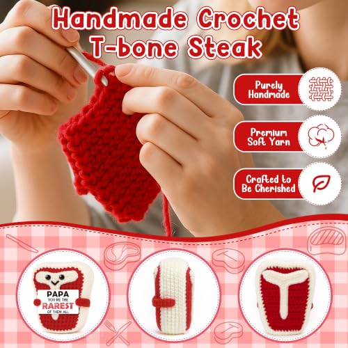 EnjoyVita Papa Gifts for Grandfather from Granddaughter - Crochet Steak Keepsake