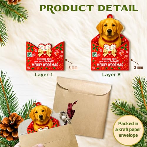 Golden Retriever Letter Christmas Ornament - Dog Lover Holiday Decor