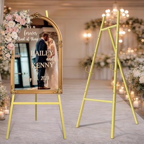COZEER Gold 47-inch Heavy Duty Metal Easel Stand for Sign Display