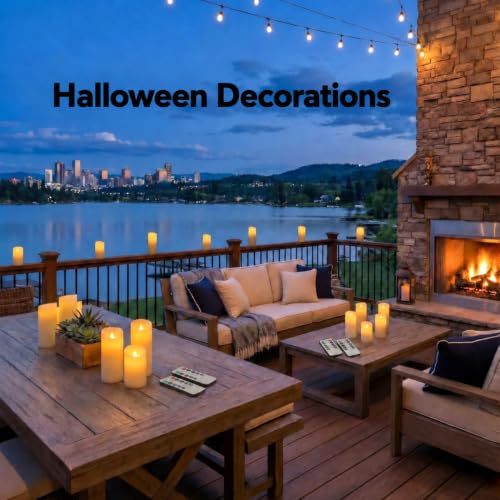 24pcs White Outdoor LED Candles with Remote - Waterproof Flickering Flameless Decor
