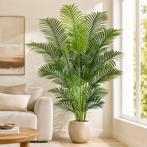 6ft Tall Artificial Palm Tree with 18 Leaves Indoor Decor Faux Tropical Areca Tree