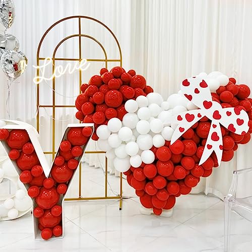 100pcs Red and white balloons 12 Inch Thickened Latex Red white Balloons for Mother's Day Decoration Valentine's Day Birthday Wedding Mother's Day Christmas Party Decorations