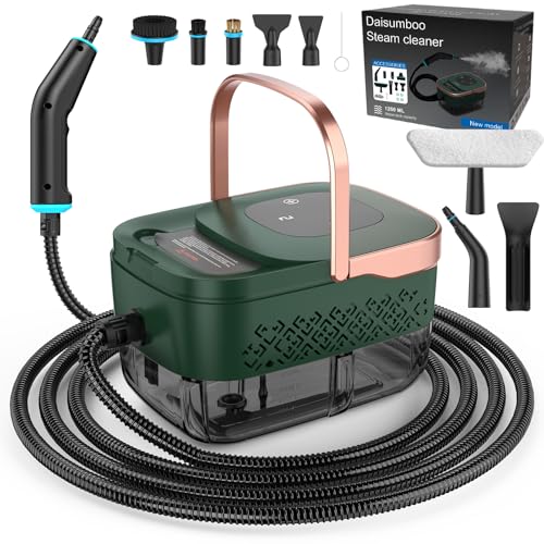 Handheld Steam Cleaner for Home - Green/Gold 1250ml Pressurized Steamer