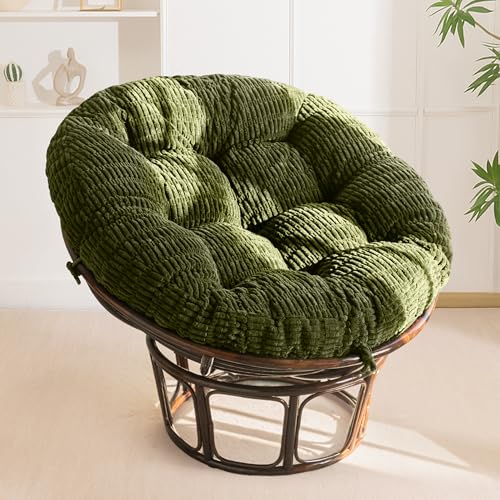 HIGOGOGO Green Papasan Chair Cushion 48 Inch Supportive Corduroy Cover