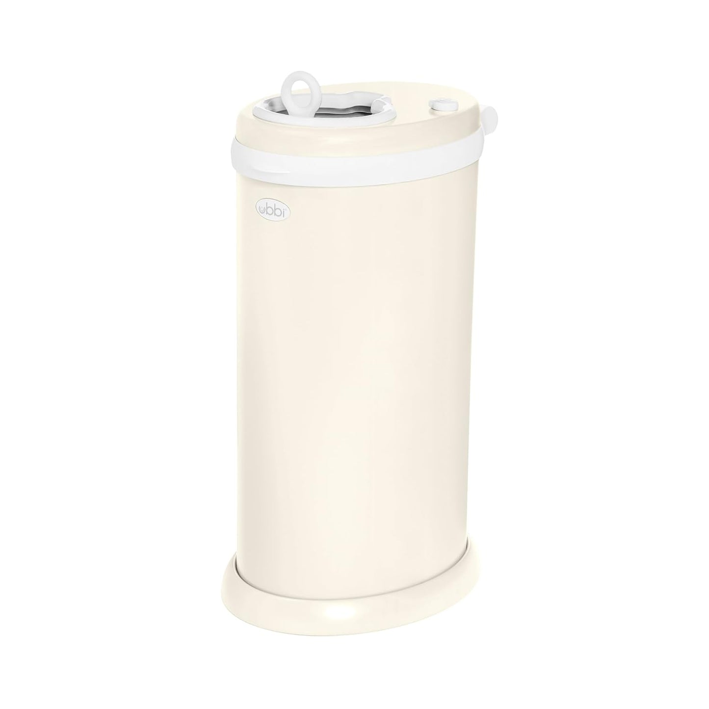 Ubbi Stainless Steel Diaper Pail - Odor Locking Design, No Special Bags Needed | Award-Winning Matte Ivory
