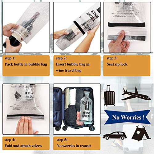 Reusable Wine Travel Bags Set - 8 Pack, Leakproof & Impact-Resistant
