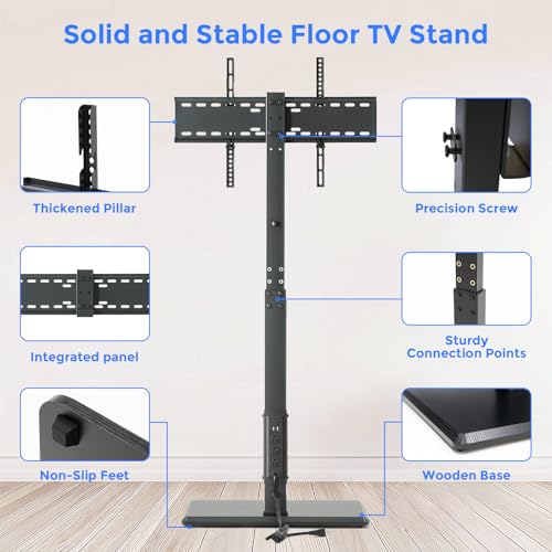 Floor TV Stand with Power Outlet & Swivel for 32-75 Inch TVs - TCP01-M-A01