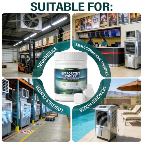 Evaporative Cooler Tablets - 20 Pack for Water Odor & Scale Prevention