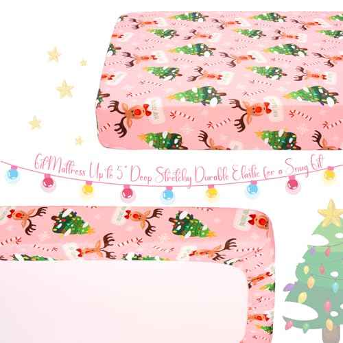 UOMNY Crib Sheet Christmas Fitted Crib Sheets Baby Sheet for Standard Crib and Toddler Mattresses Nursery Bedding Sheet Crib Mattress Sheets for Boys and Girls 1 Pack Space Toddler Sheet