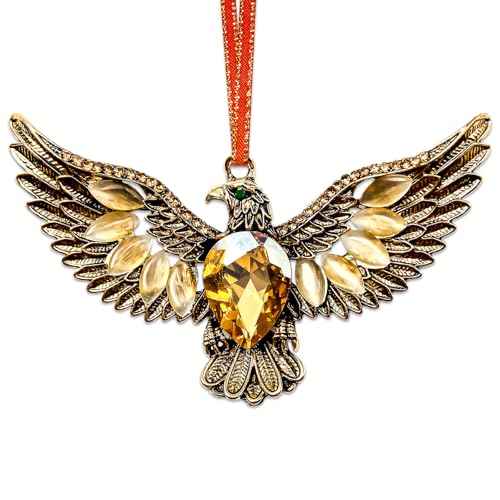 Eagle Christmas Ornament Metal Eagle Ornaments for Christmas Tree Car Eagle Decoration Pendant Eagle Ornaments for Xmas Birthday Party Decor Eagle Ornament Boys Men Eagle Lover Gifts